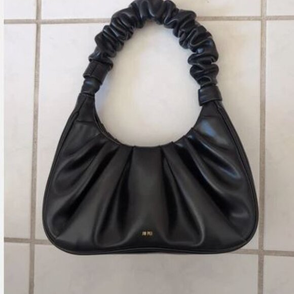 JW PEI GABBI RUCHED HOBO BAG MATTE BLACK VEGAN LEATHER BNWOT - Picture 11 of 12